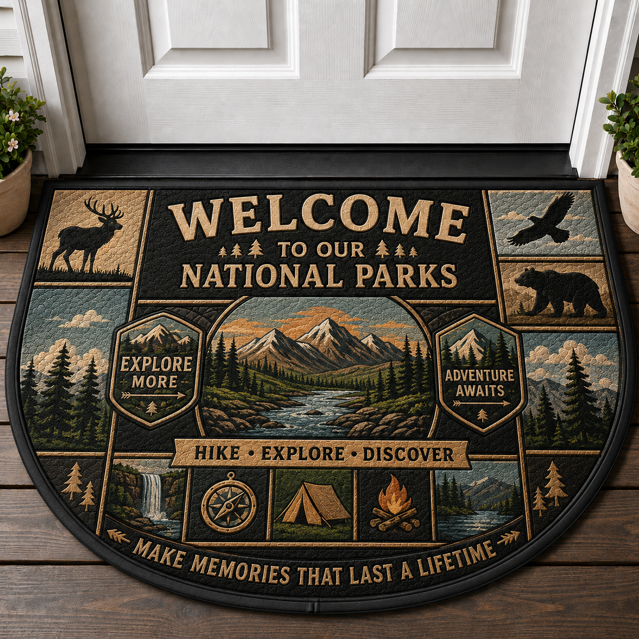 Happy Camper Making Memories Doormat - Vintage Trailer RV Welcome Mat - 5to9vibe