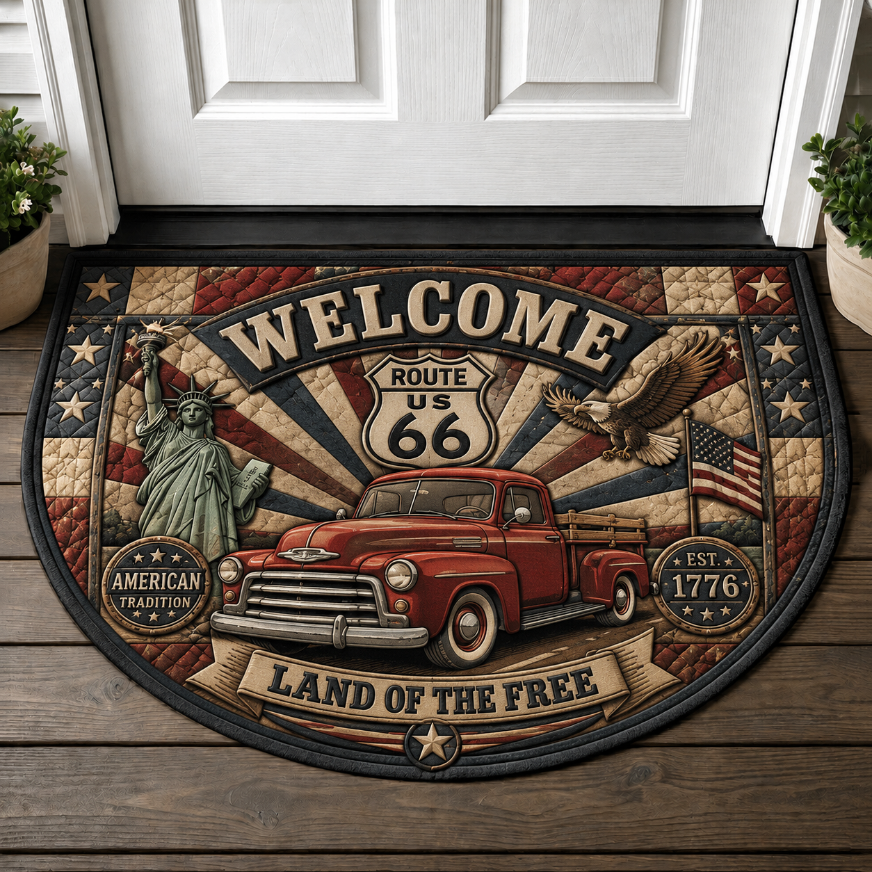 Retro Pin Up Girl Welcome Mat - Vintage Style Aesthetic Doormat - 5to9vibe
