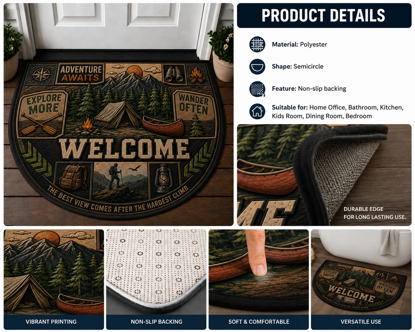 National Park Welcome Mat - Explore & Adventure Outdoor Doormat - 5to9vibe
