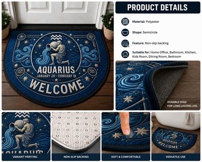 Aries Zodiac Welcome Mat - Ram Astrology Fire Sign Outdoor Doormat - 5to9vibe
