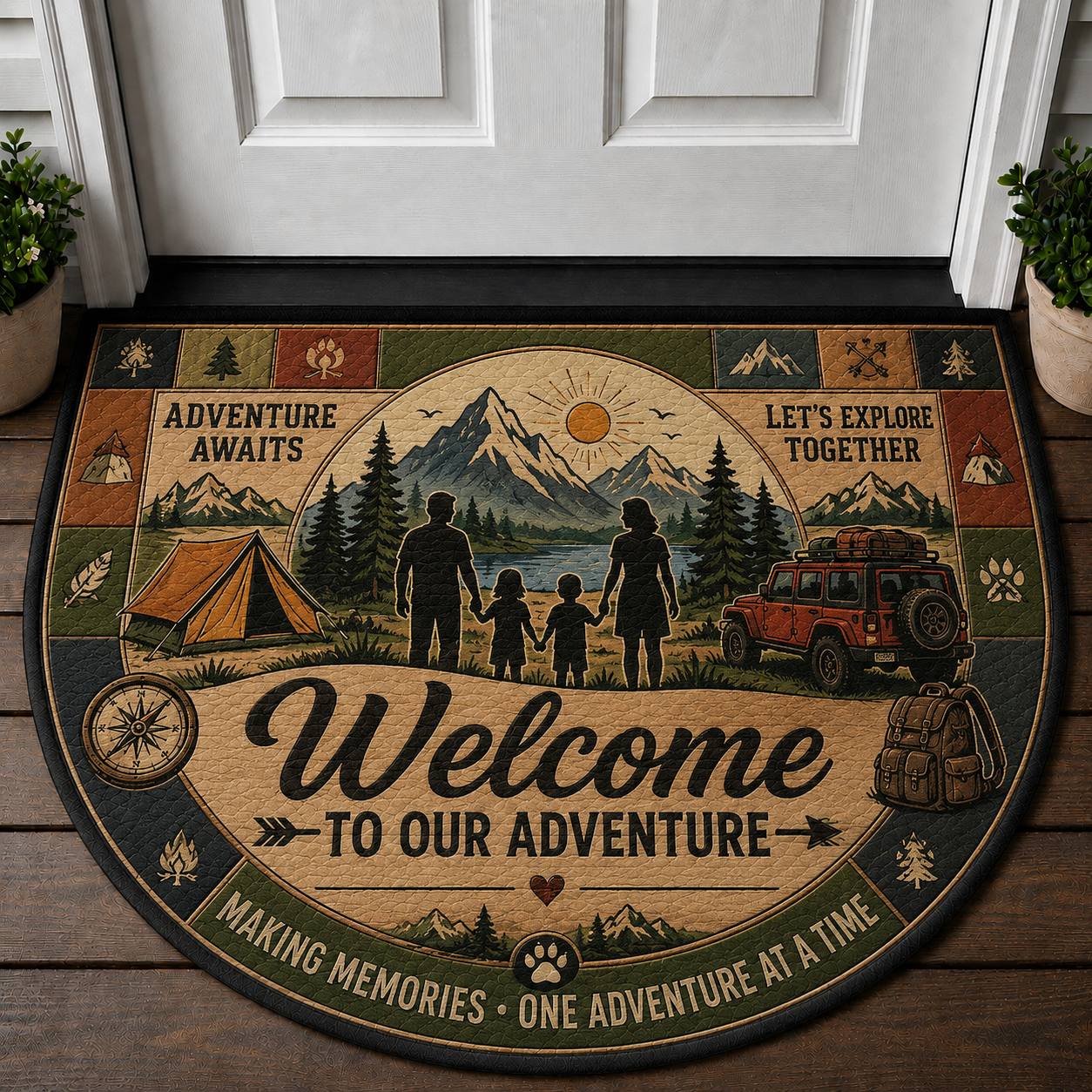 Welcome To Our National Parks Doormat - Hike Explore Discover Welcome Mat - 5to9vibe