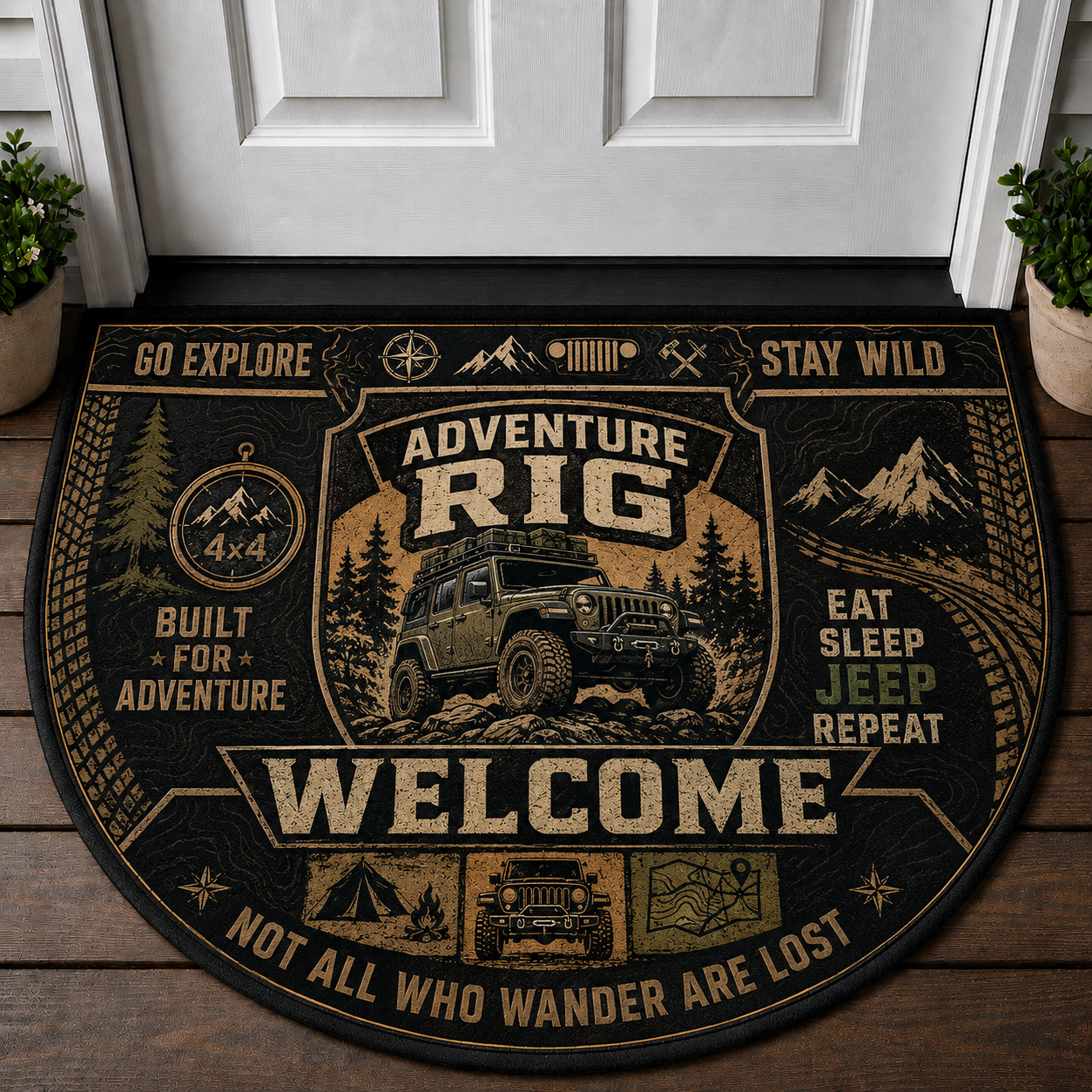Adventure Rig Welcome Mat - Jeep 4x4 Off-Road Camping Doormat - 5to9vibe