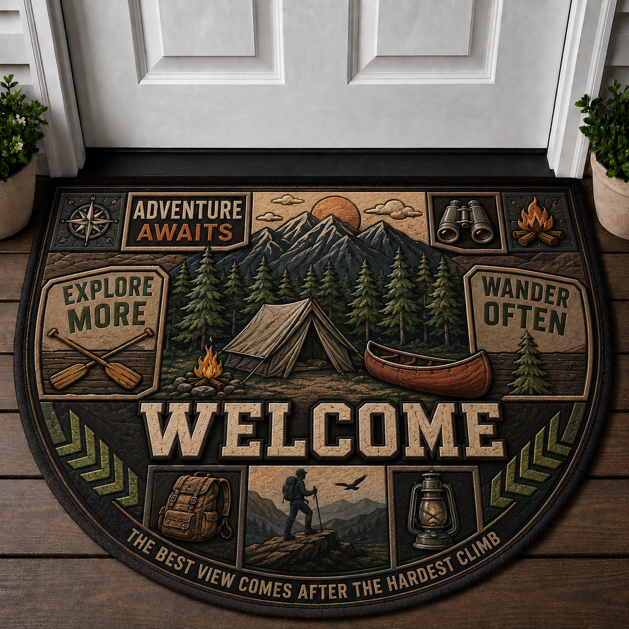Island Life Welcome Mat - Tropical Beach Paradise Outdoor Doormat - 5to9vibe