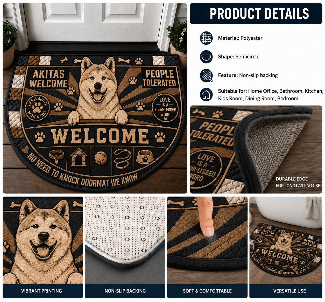 Whippet Welcome Mat – "A Spoiled Whippet Lives Here" Dog Doormat - 5to9vibe