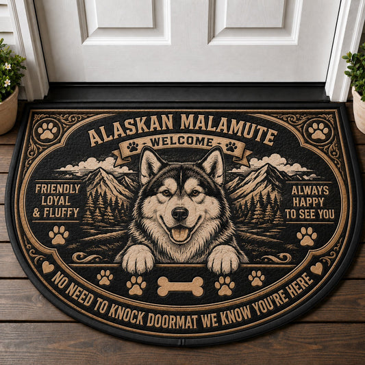 Alaskan Malamute Welcome Mat – Friendly Loyal Dog Breed Doormat - 5to9vibe