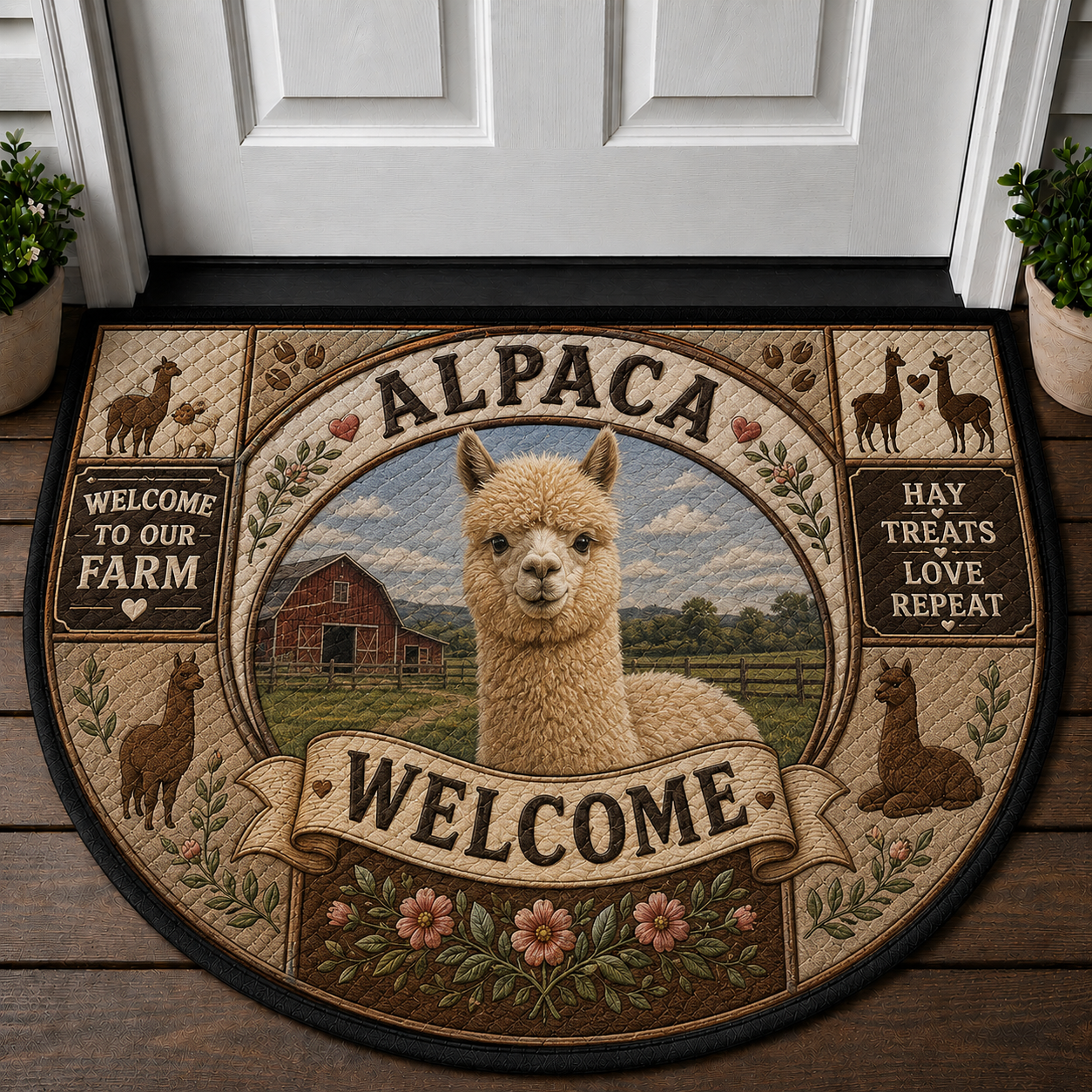 Welcome To Our Farm House Highland Cow Doormat - Country Charm Welcome Mat - 5to9vibe