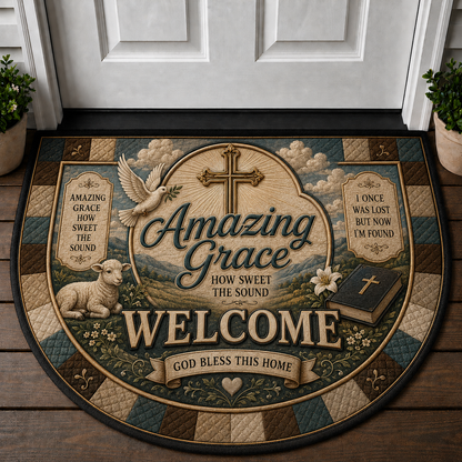 Welcome To Our Home Church Family Doormat - Faith Family Love Christian Mat - 5to9vibe