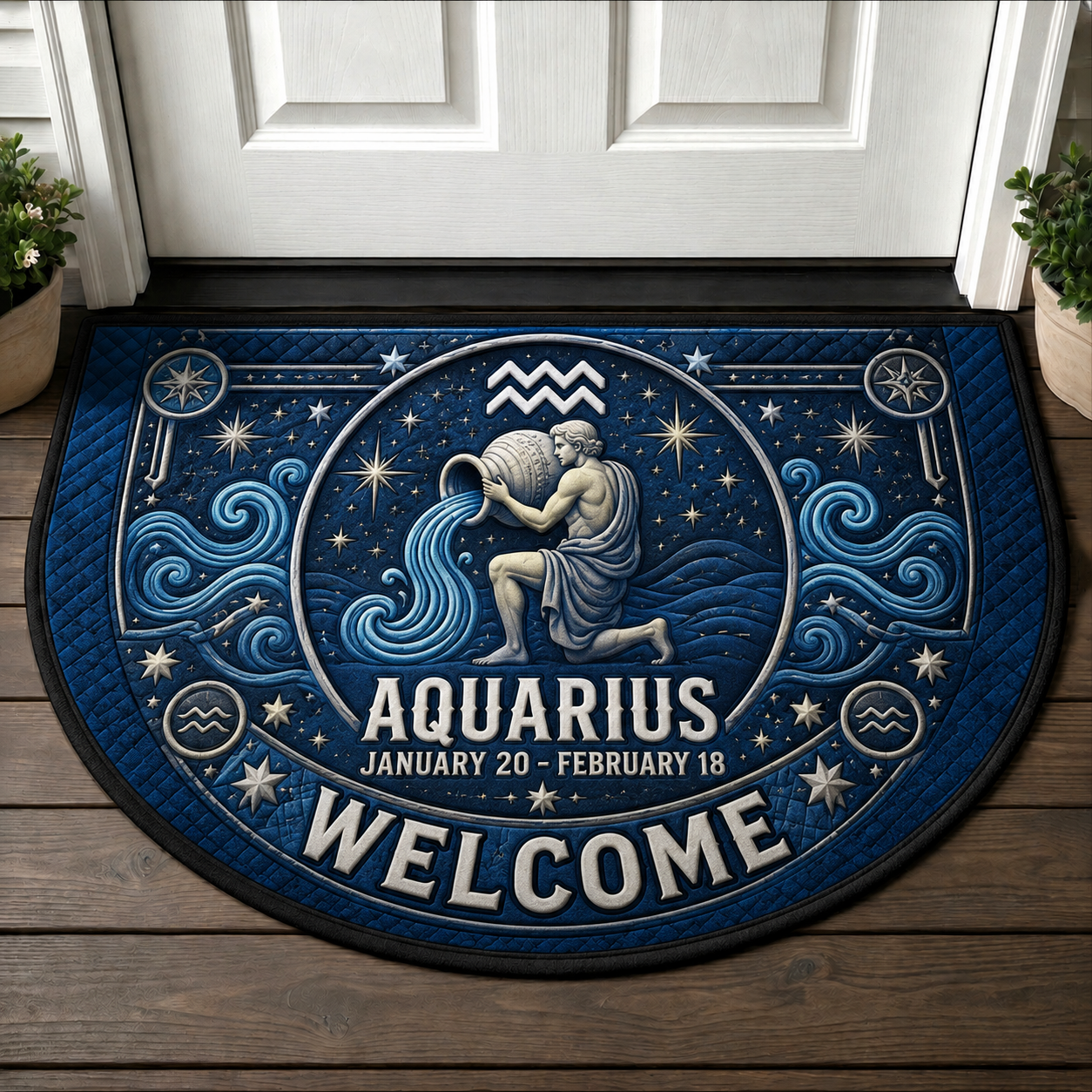 Capricorn Zodiac Welcome Mat - Sea-Goat Astrology Earth Sign Doormat - 5to9vibe