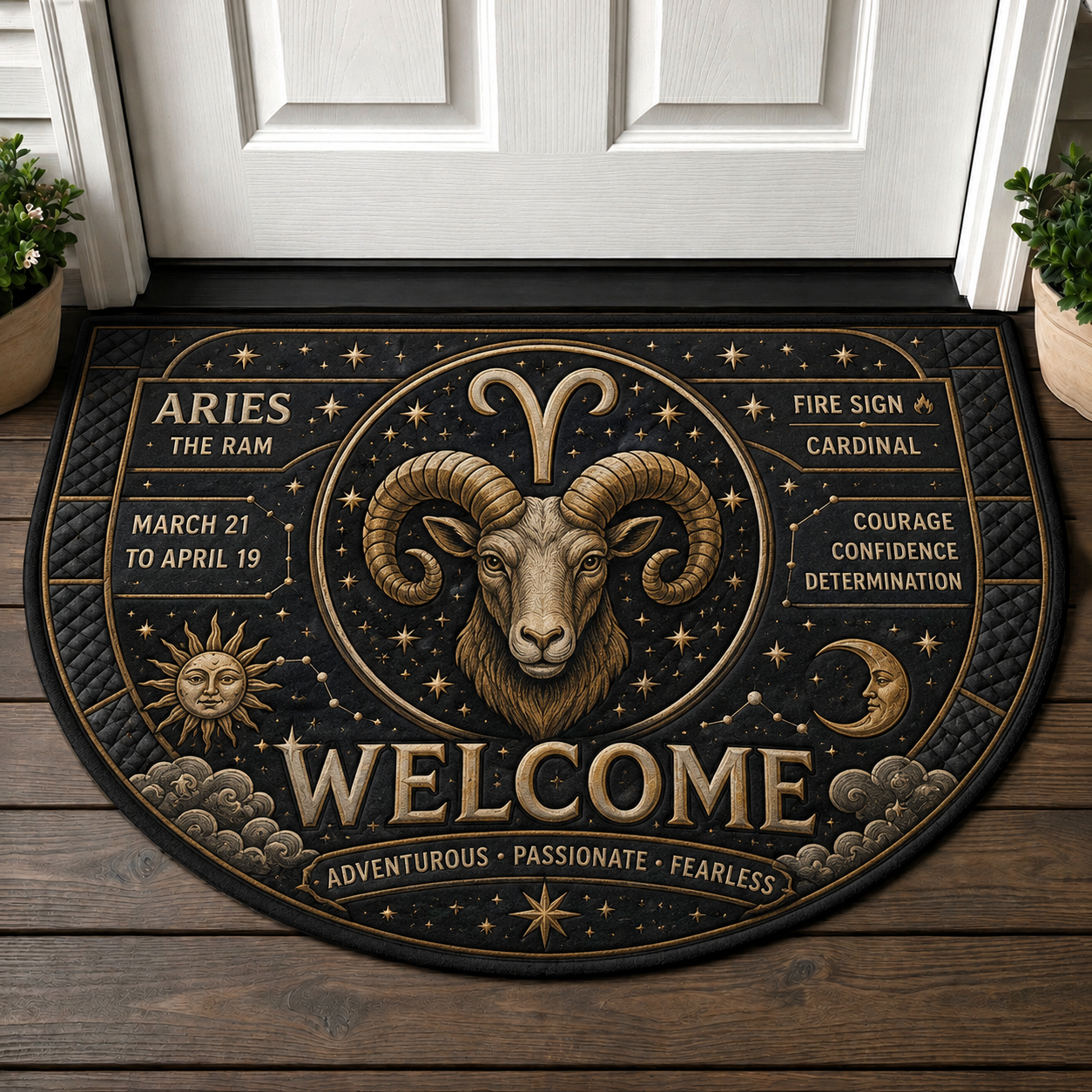 Gemini Zodiac Welcome Mat - Twin Astrology Celestial Welcome Doormat - 5to9vibe