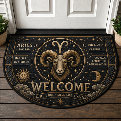 Gemini Zodiac Welcome Mat - Twin Astrology Celestial Welcome Doormat - 5to9vibe