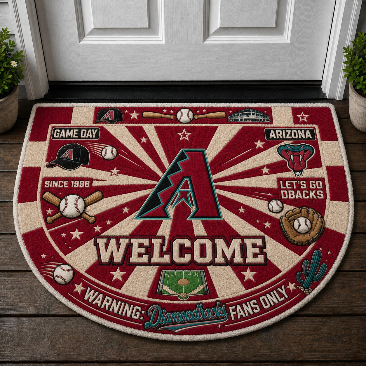 Baseball All Teams Custom Quilted Print Premium Welcome Mat – Personalized Baseball Doormat