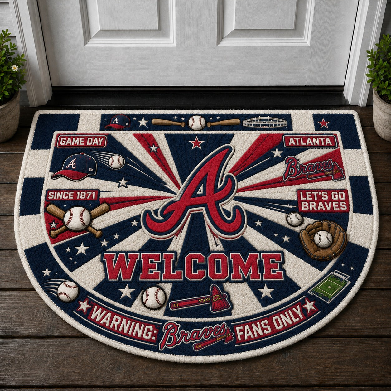 Baseball All Teams Custom Quilted Print Premium Welcome Mat – Personalized Baseball Doormat