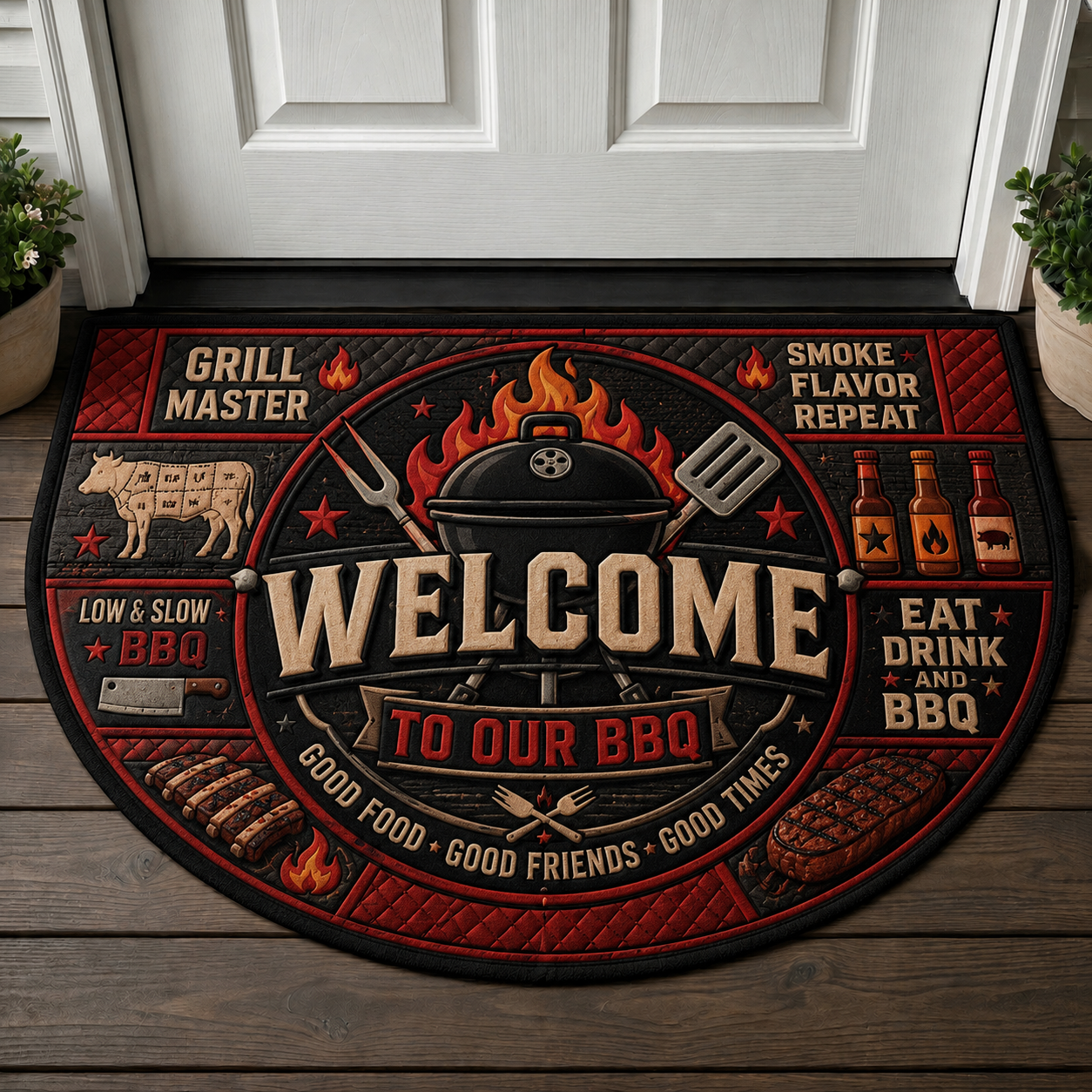 Welcome Beer Lovers Craft Beer Doormat - Good Beer Good Friends Good Times Welcome Mat - 5to9vibe