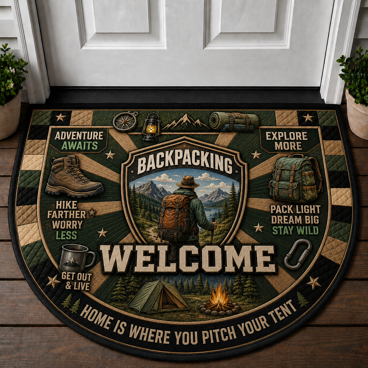 Forest Welcome Mat – Bear Wilderness Nature Outdoor Doormat - 5to9vibe