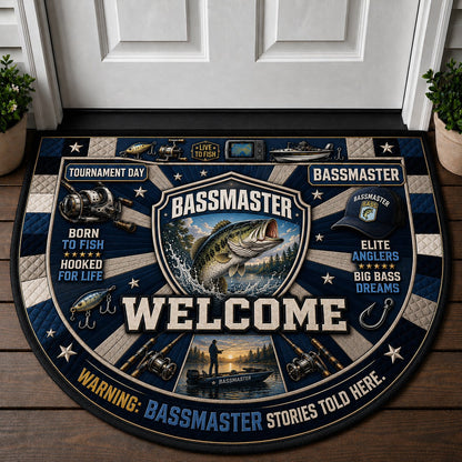 Bassmaster Elite Fishing Series Quilted Print Premium Welcome Mat – Personalized Doormat