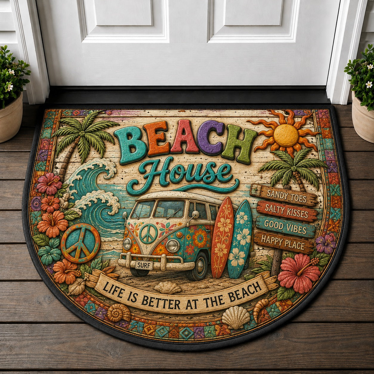 Welcome Western Doormat - Southwestern Decor Boho Cactus Welcome Mat - 5to9vibe
