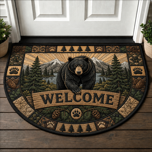 Bear Welcome Mat – Rustic Wilderness Nature Outdoor Doormat - 5to9vibe