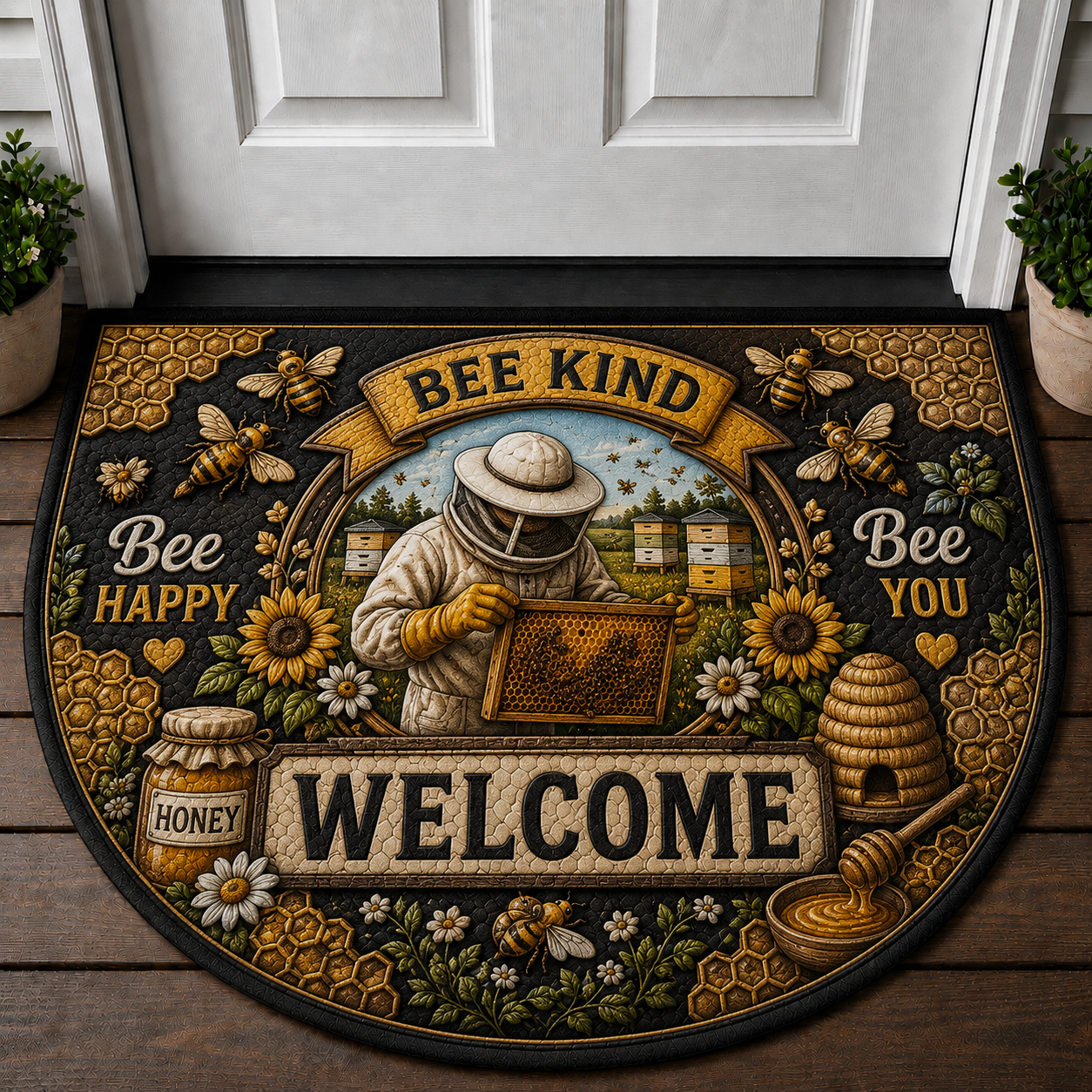 Welcome To Our Farm Alpaca Doormat - Hay Treats Love Repeat Farmhouse Welcome Mat - 5to9vibe