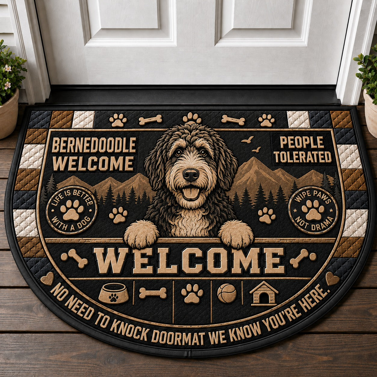 Bloodhound Welcome Mat – "Wipe Paws" Rustic Dog Breed Doormat - 5to9vibe