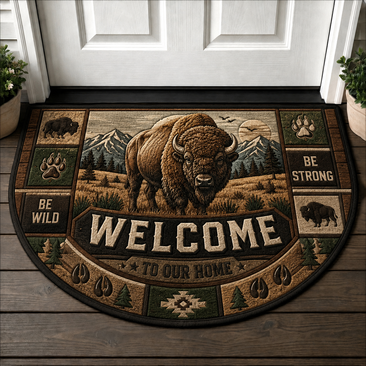 Blue Jay Welcome Mat – Floral Bird Nature Indoor/Outdoor Doormat - 5to9vibe
