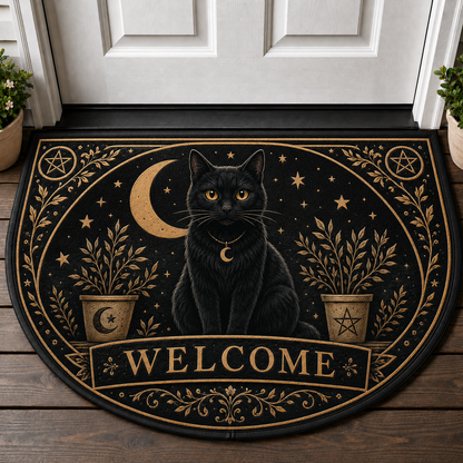 Cat Dad Welcome Doormat - Life Is Better With Cats Silhouette Mat - 5to9vibe