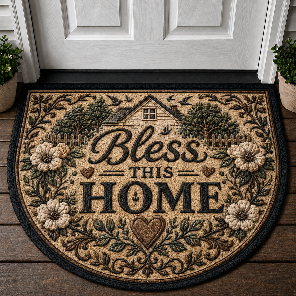 Welcome To Our Home Personalized Family Name Doormat - Housewarming Farmhouse Welcome Mat - 5to9vibe