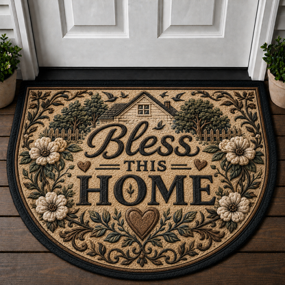 Welcome To Our Home Personalized Family Name Doormat - Housewarming Farmhouse Welcome Mat - 5to9vibe