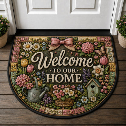 Slow Living Welcome Home Doormat - Cozy Cat Lover Aesthetic Welcome Mat - 5to9vibe
