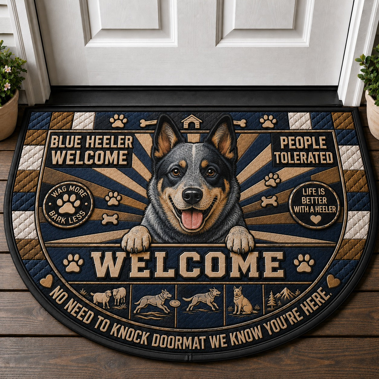 Italian Greyhound Welcome Mat – "Grace Speed Loyalty" Dog Doormat - 5to9vibe