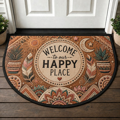 Bienvenue À Notre Maison Doormat - Parisian Apartment Eiffel Tower Vintage Welcome Mat - 5to9vibe