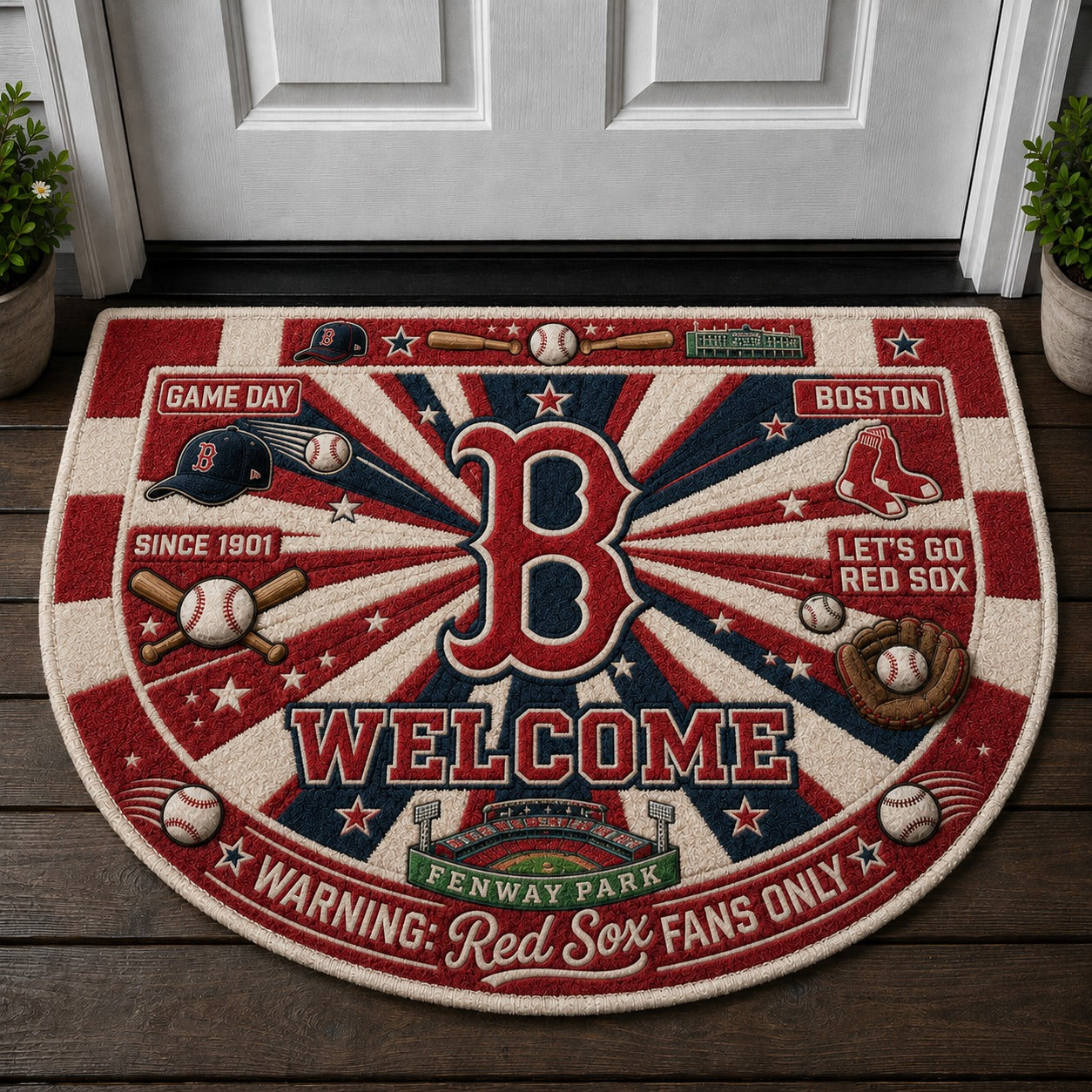 Baseball All Teams Custom Quilted Print Premium Welcome Mat – Personalized Baseball Doormat