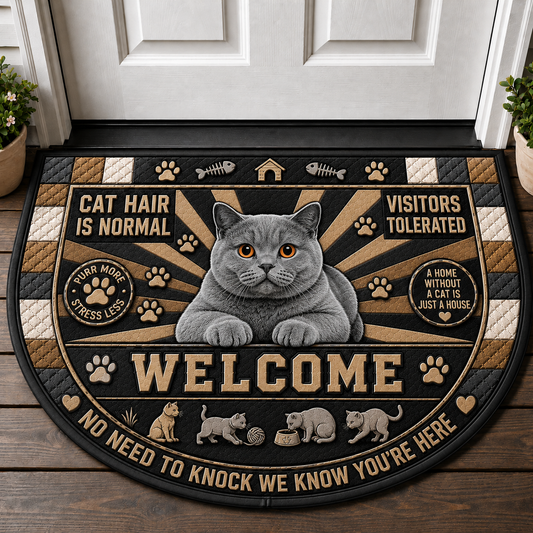 Cat Hair Is Normal Welcome Doormat - British Shorthair Funny Cat Mat - 5to9vibe
