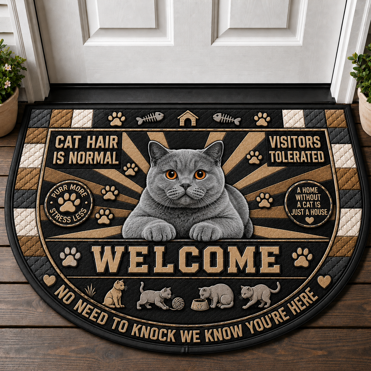 Hope You Like Cats Doormat - Tuxedo Cat Wipe Paws Welcome Mat - 5to9vibe
