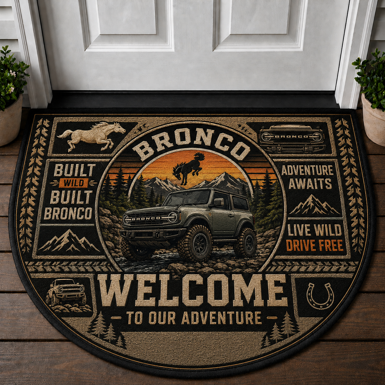 Off Road Jeep Adventures Welcome Mat - Rock Crawling Outdoor Doormat - 5to9vibe