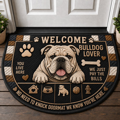 Boxer Welcome Mat – "A Boxer Lives Here" Funny Dog Breed Doormat - 5to9vibe