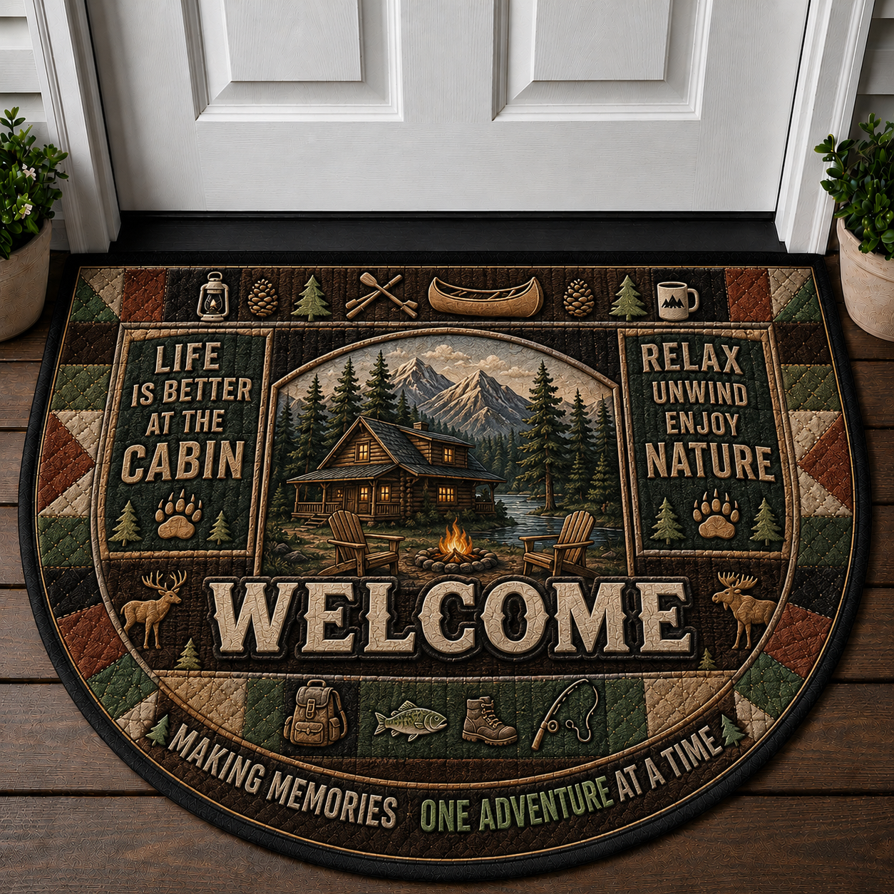 Island Life Welcome Mat - Tropical Beach Paradise Outdoor Doormat - 5to9vibe