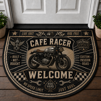 Harley Rider Welcome Mat - Legend On 2 Wheels Biker Outdoor Doormat - 5to9vibe