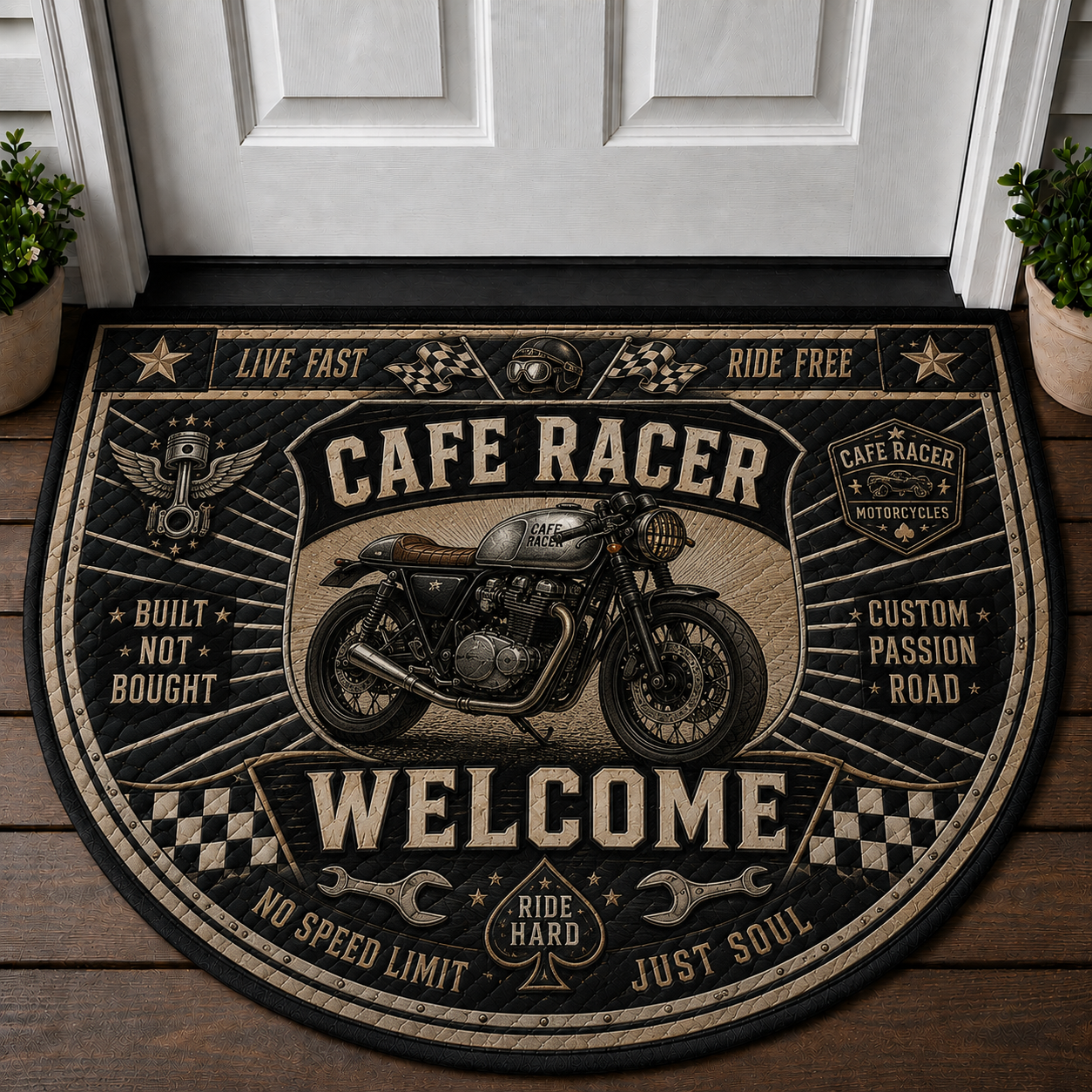 Touring Biker Welcome Mat - Live To Ride Motorcycle Adventure Doormat - 5to9vibe