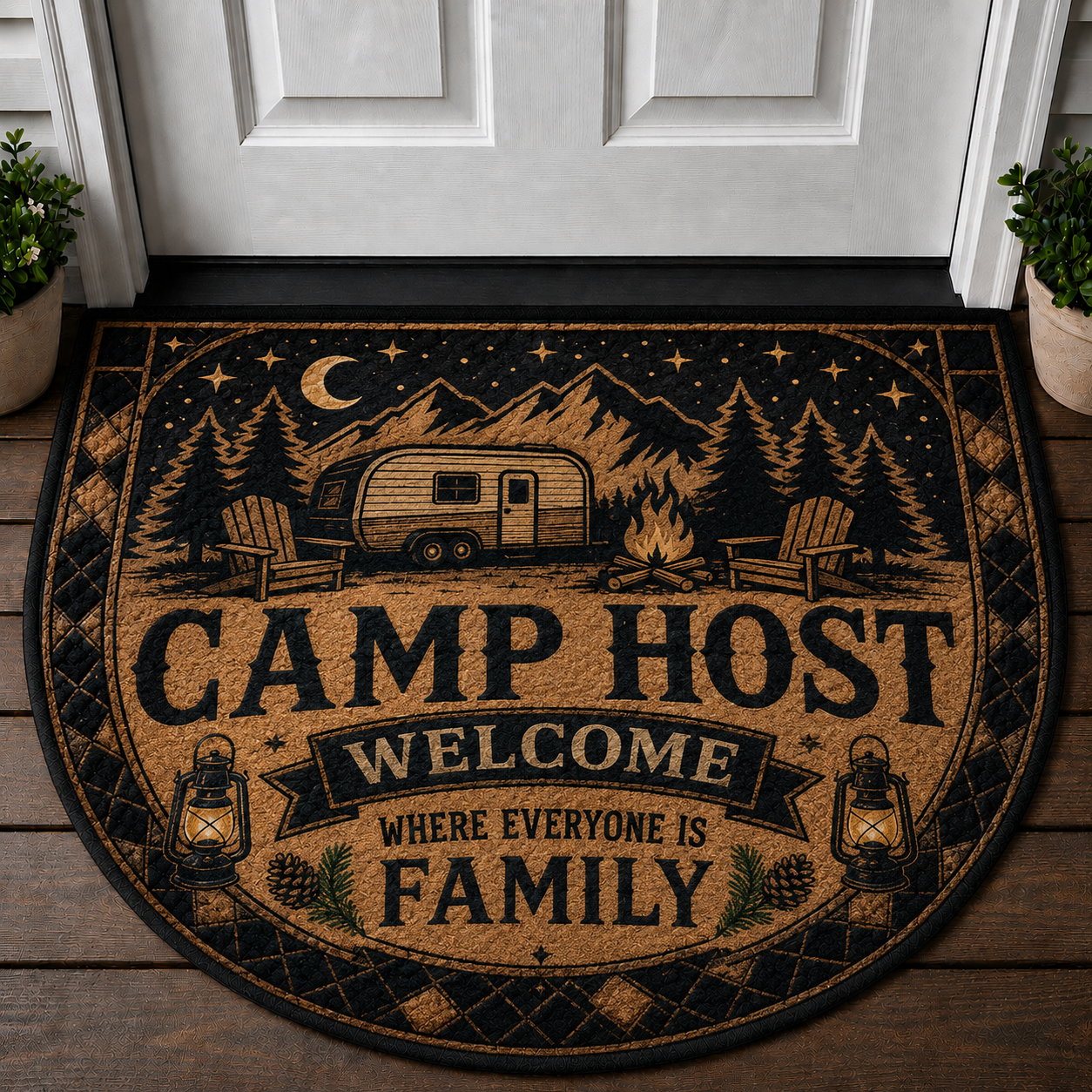 Family Camping Welcome Doormat - RV Camper & Tent Outdoor Welcome Mat - 5to9vibe