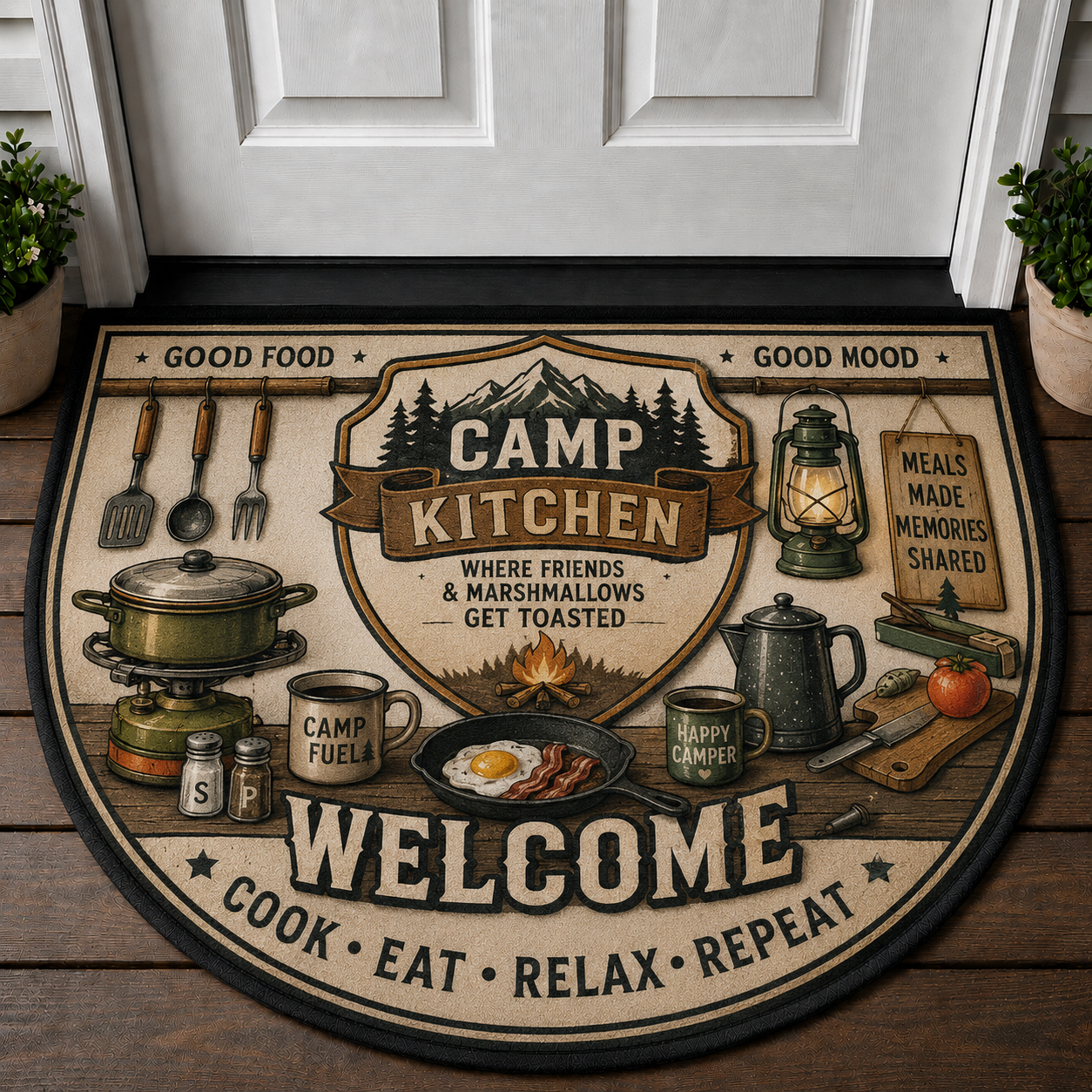 Welcome To Our Van Life Doormat - Retro Camper Van Outdoor Welcome Mat - 5to9vibe