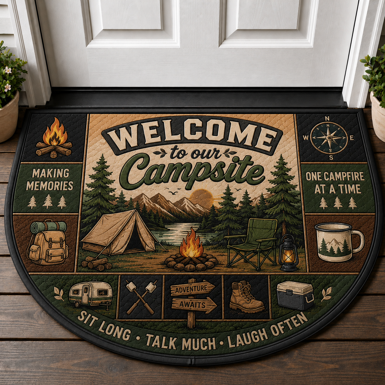 Happy Camper Making Memories Doormat - Vintage Trailer RV Welcome Mat - 5to9vibe