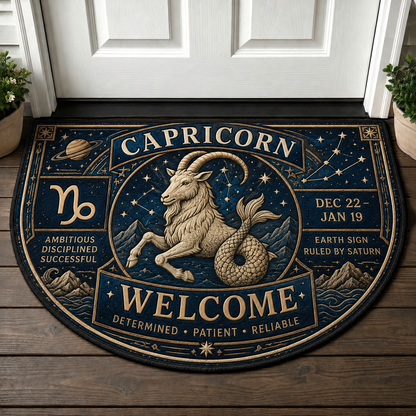 Leo Zodiac Welcome Mat - Lion Astrology Constellation Outdoor Doormat - 5to9vibe