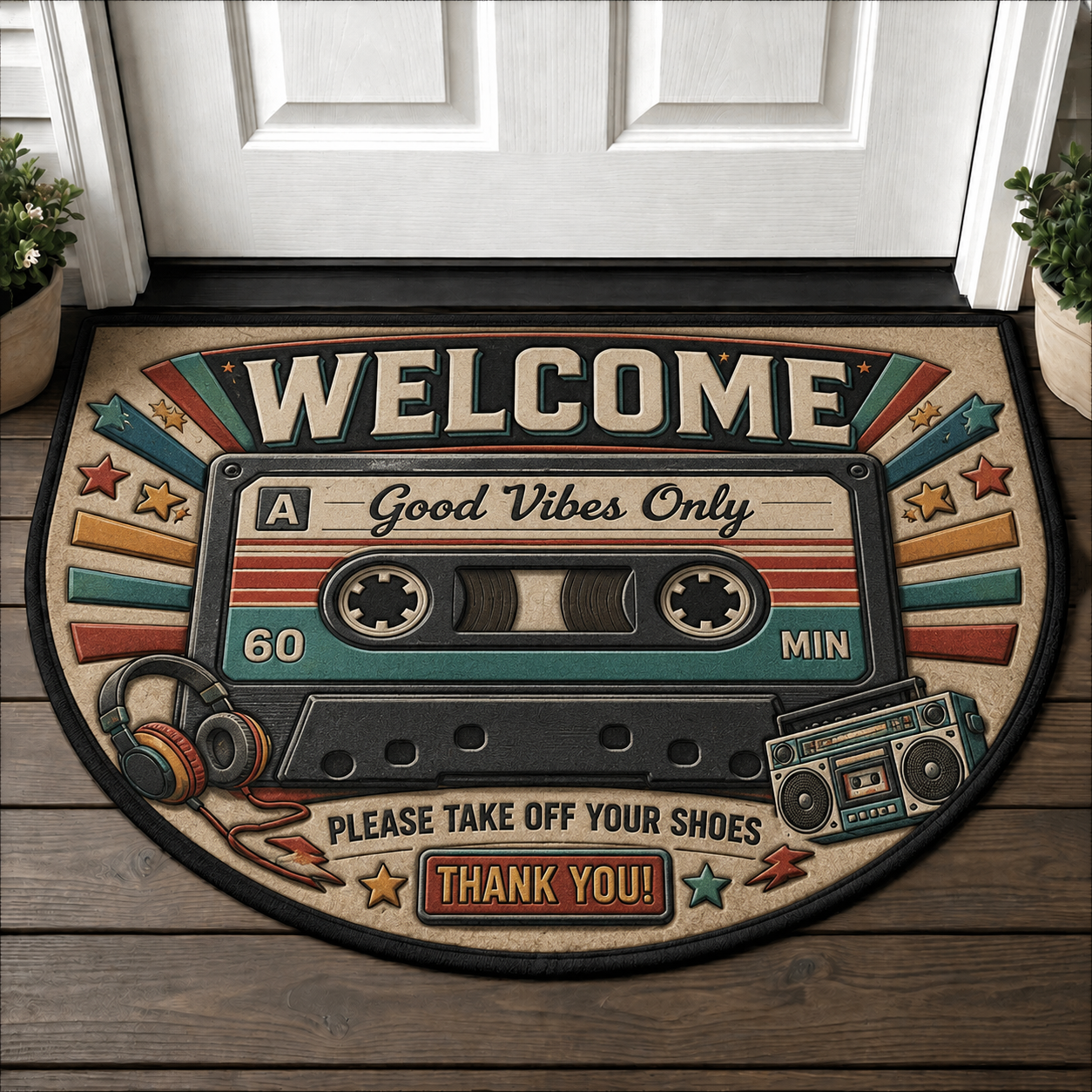 Disco Fever Welcome Mat - Retro 70s Party Aesthetic Doormat - 5to9vibe