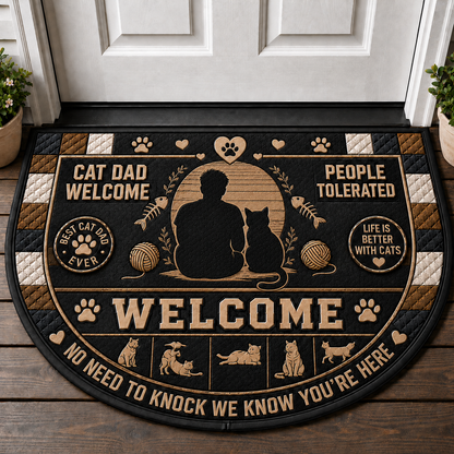 Tabbies Welcome Doormat - People Tolerated Tabby Cat Welcome Mat - 5to9vibe