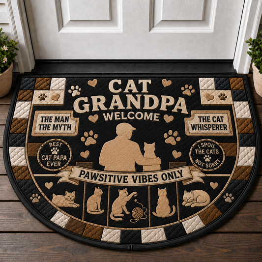 Cat Grandpa Welcome Doormat - The Cat Whisperer Outdoor Welcome Mat - 5to9vibe