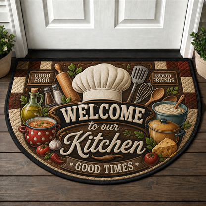 Love At First Bite Pizza Doormat - Homemade Pizzeria Kitchen Welcome Mat - 5to9vibe