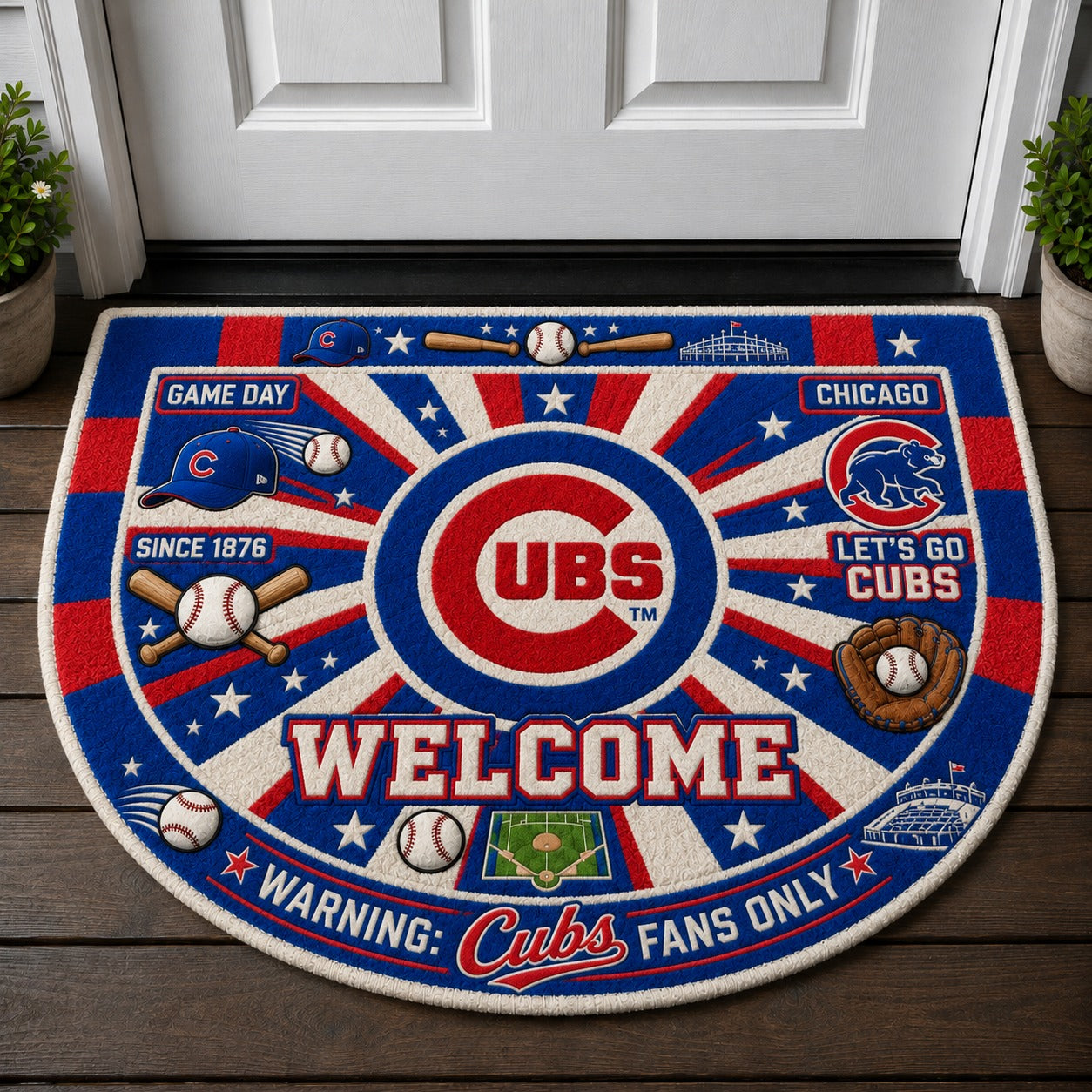 Baseball All Teams Custom Quilted Print Premium Welcome Mat – Personalized Baseball Doormat