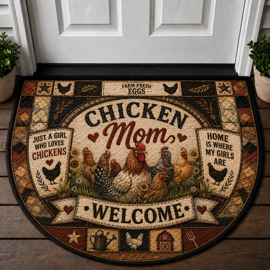 Chicken Mom Welcome Mat - Just A Girl Who Loves Chickens Doormat - 5to9vibe