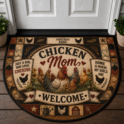 Home Is Where Our Flock Is Rooster Doormat - Farm Sweet Farm Welcome Mat - 5to9vibe