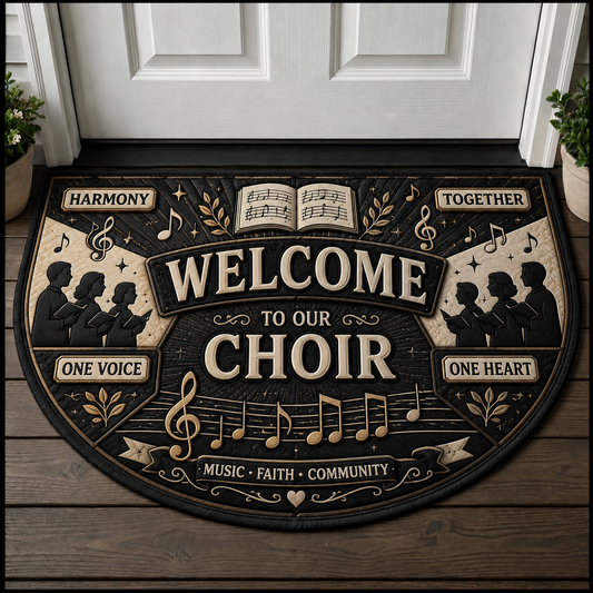 Choir Welcome Mat - Music Faith Community Harmony Outdoor Doormat - 5to9vibe